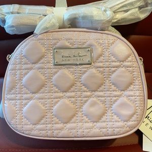 Nicole Miller Faux Leather Quilted Crossbody - Blush/Rose